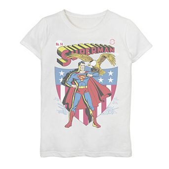 Girls 7-16 DC Comics Superman Stars And Stripes Poster Graphic Tee