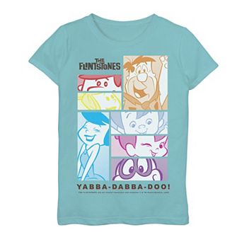 Girls 7-16 The Flintstones Group Shot Pop Art Panels Graphic Tee