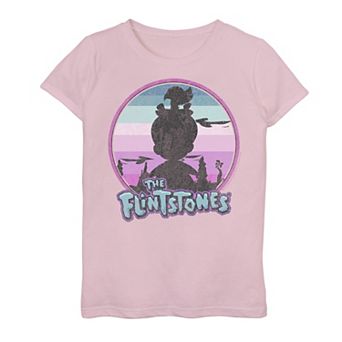 Girls 7-16 The Flintstones Pebbles Sunset Silhouette Graphic Tee
