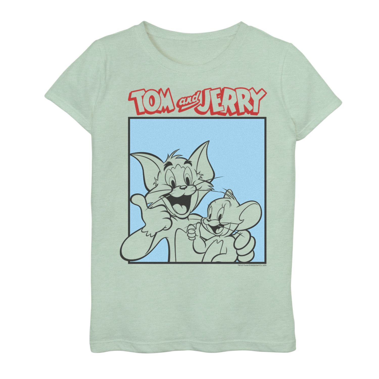 Tom & Jerry Classic Cartoon Characters Men's Royal Blue Graphic Tee-Small