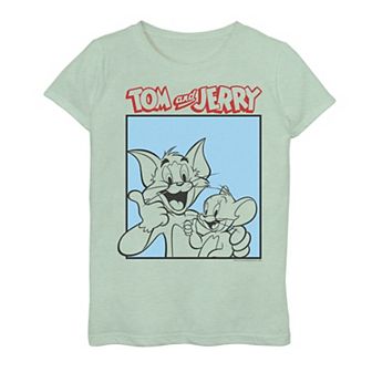 Girls 7-16 Tom And Jerry Tj Bold Box Line Art Graphic Tee