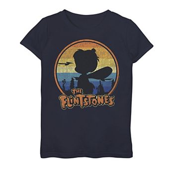 Girls 7-16 Flintstones Bambam Sunset Silhouette Graphic Tee