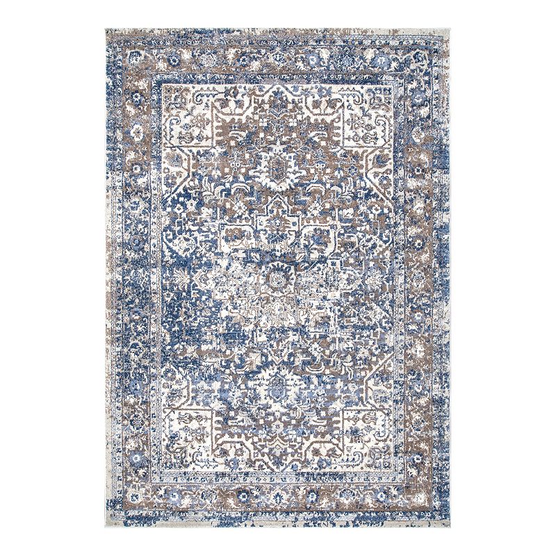 nuLOOM Vintage Lilah Medallion Rug, Blue, 10X14 Ft