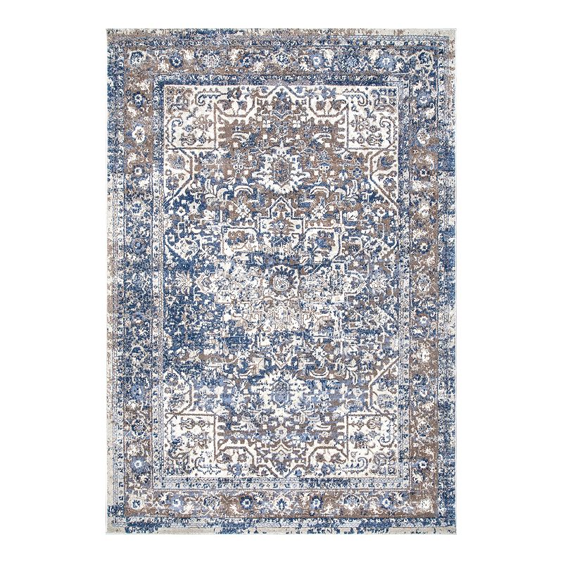 nuLOOM Vintage Lilah Medallion Rug, Blue, 8X10 Ft