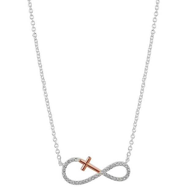 Cross necklace with hot sale infinity symbol