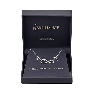 Brilliance Crystal Two-Tone Infinity Cross Necklace