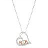 Brilliance Crystal Two-Tone "Mom" Heart Necklace