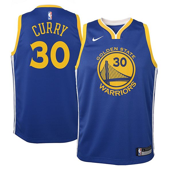 Stephen curry youth blue on sale jersey