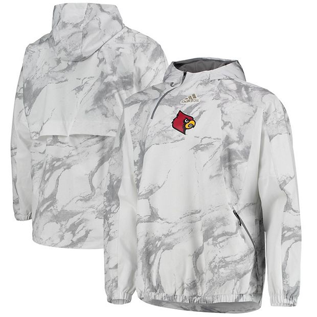 Men's adidas White Louisville Cardinals Post Season Travel Pullover Hoodie