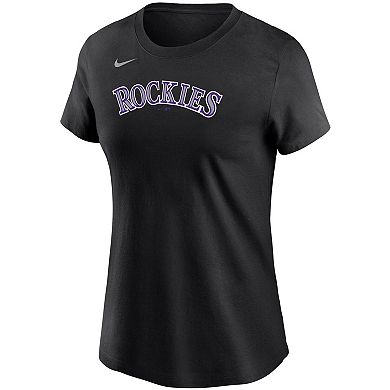 Women's Nike Black Colorado Rockies Wordmark T-Shirt