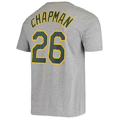 Men's Nike Matt Chapman Gray Oakland Athletics Name & Number T-Shirt