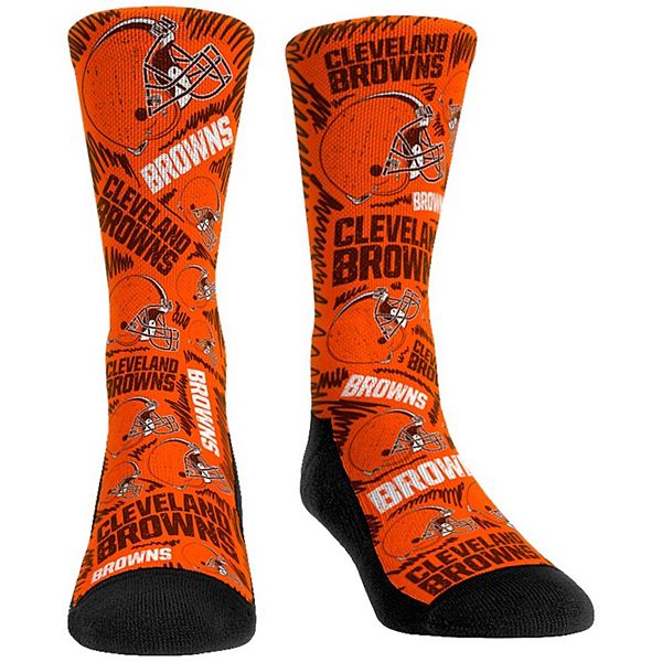 Women's Rock Em Socks Cleveland Browns Logo Sketch Crew Socks