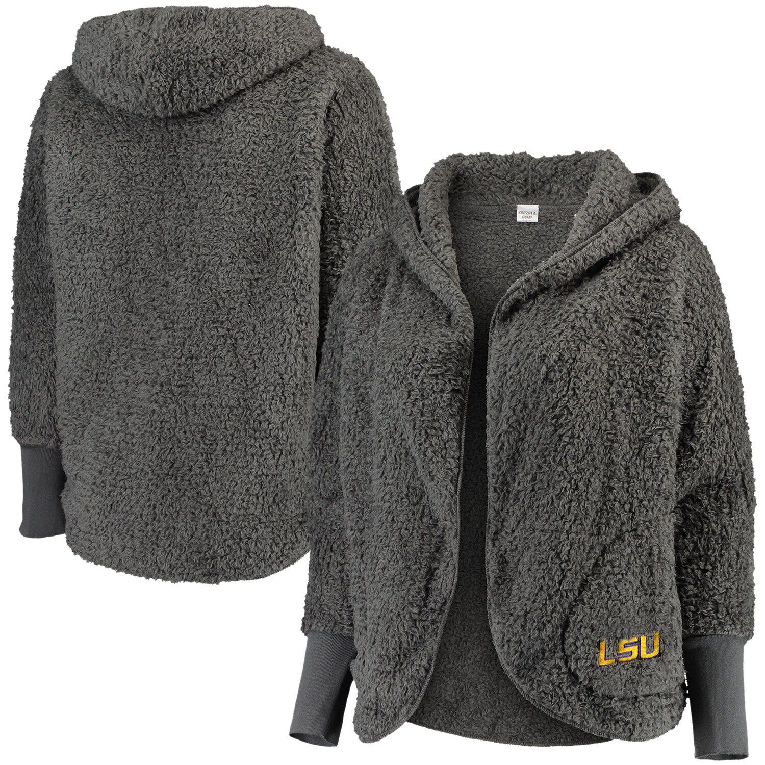 Image for Unbranded Women's ZooZatz Gray LSU Tigers Happiness Sherpa Hoodie Open Cardigan at Kohl's.