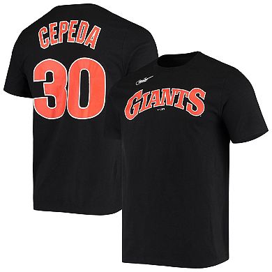 Men's Nike Orlando Cepeda Black San Francisco Giants Name & Number T-Shirt