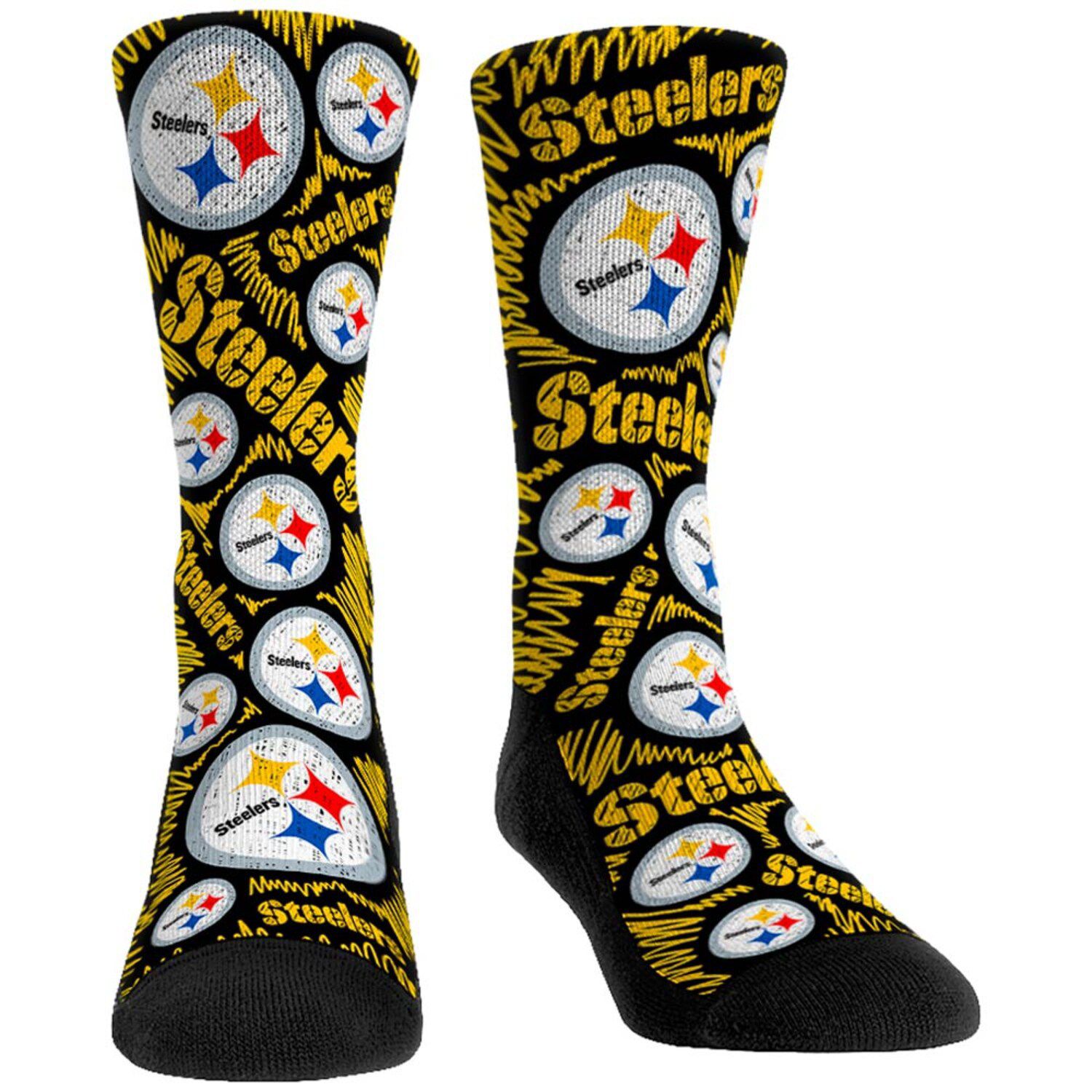 Image for Unbranded Women's Rock Em Socks Pittsburgh Steelers Logo Sketch Crew Socks at Kohl's.