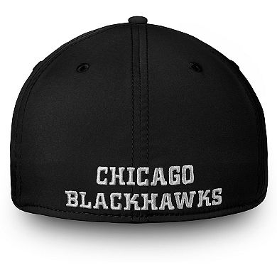 Men's Fanatics Branded Black Chicago Blackhawks Core Primary Logo Flex Hat