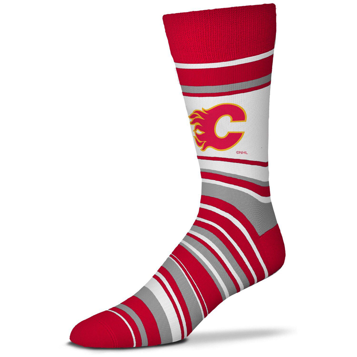 Image for Unbranded Unisex For Bare Feet Calgary Flames Mas Stripe Crew Socks at Kohl's.