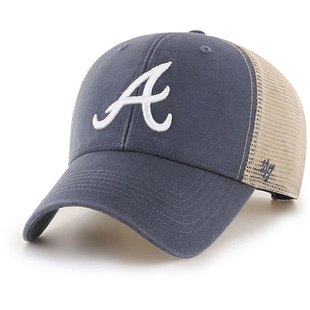 Men's '47 Navy/Natural Atlanta Braves Flagship Washed MVP Trucker