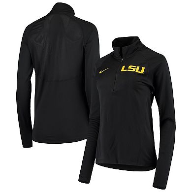Women's Nike Black LSU Tigers Team Performance Raglan Sleeve Half-Zip Jacket