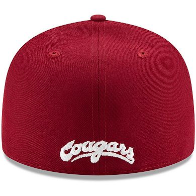 Men's New Era Crimson Washington State Cougars Primary Team Logo Basic 59FIFTY Fitted Hat