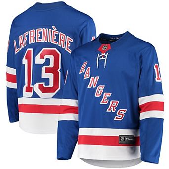 Men's Fanatics Branded Alexis Lafrenière Blue New York Rangers Premier Breakaway Player Jersey