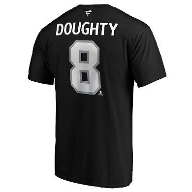 Men's Fanatics Branded Drew Doughty Black Los Angeles Kings Authentic Stack Name & Number Team T-Shirt