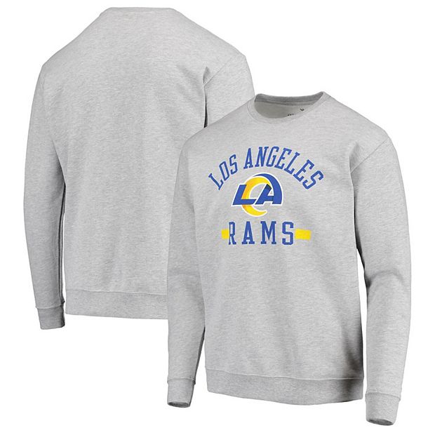 Men's Junk Food Heathered Gray Los Angeles Rams Throwback Vintage Pullover  Sweatshirt