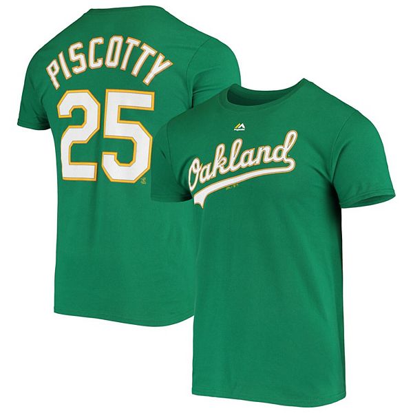 Youth Majestic Stephen Piscotty Green Oakland Athletics Name & Number  T-Shirt