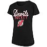 Girls Youth Black New Jersey Devils Laced Through T-Shirt