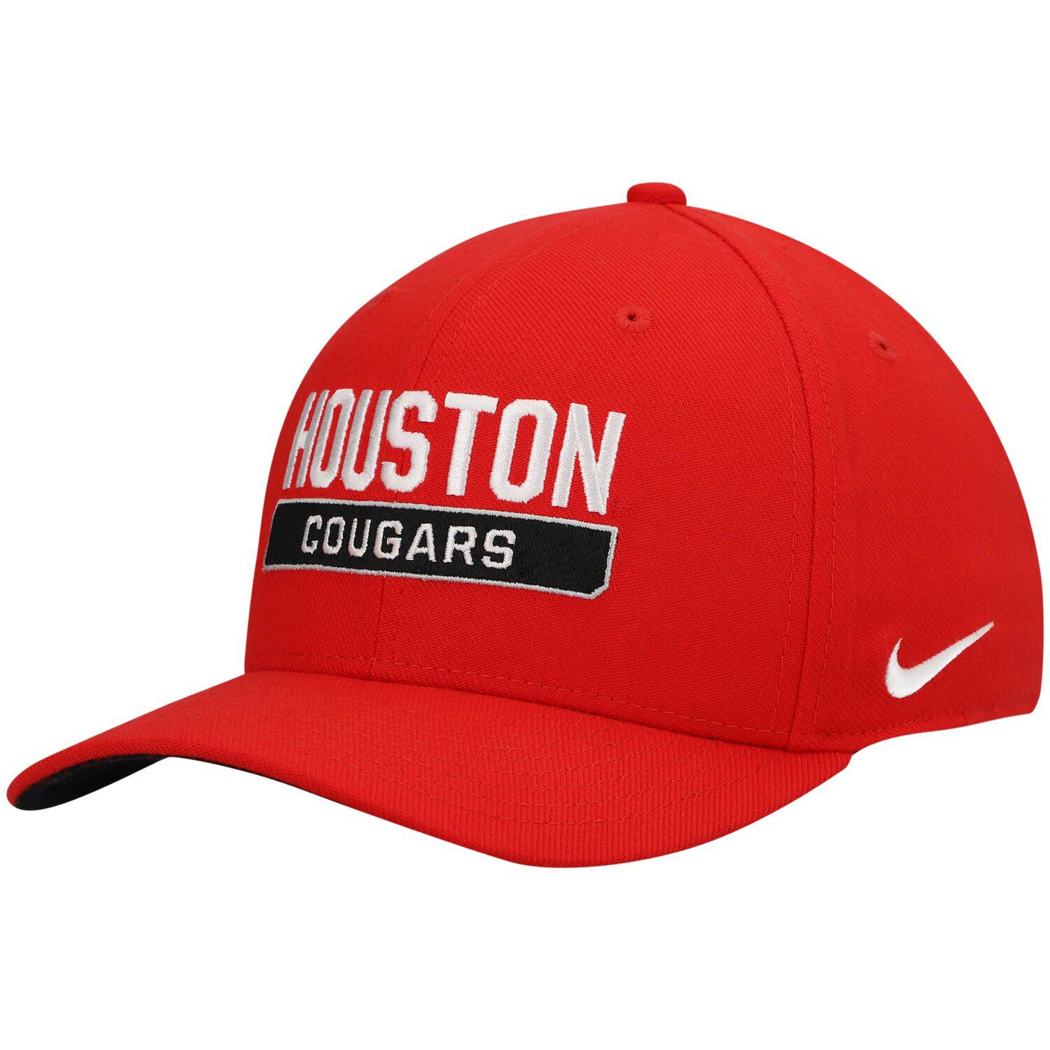 white nike hat with red swoosh