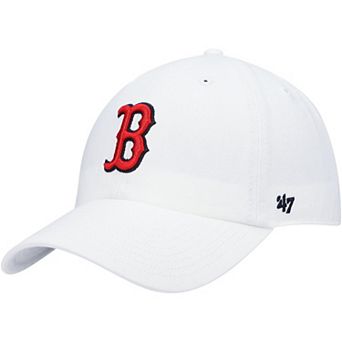 Men's '47 White Boston Red Sox Logo Clean Up Adjustable Hat