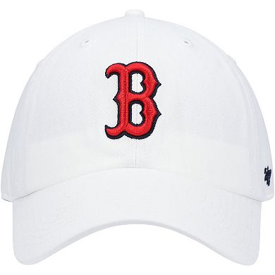 Men's '47 White Boston Red Sox Logo Clean Up Adjustable Hat