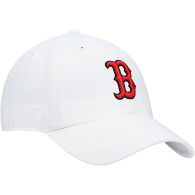 Men's '47 White Boston Red Sox Logo Clean Up Adjustable Hat