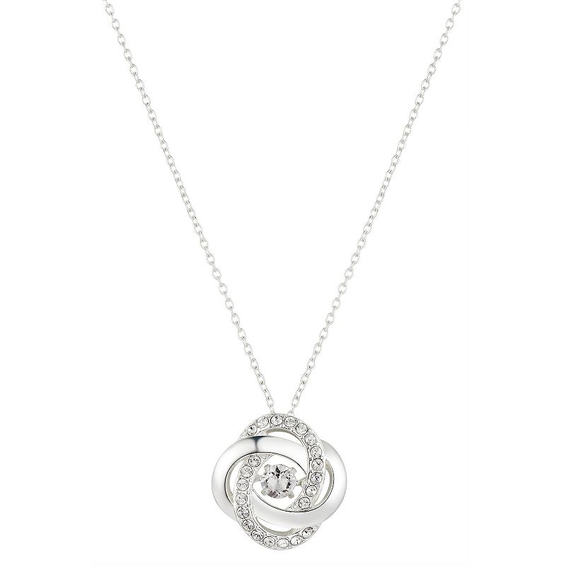 Brilliance Crystal Love Knot Necklace, Womens, Size: 18, White