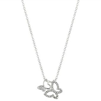 Brilliance Crystal Double Butterfly Necklace