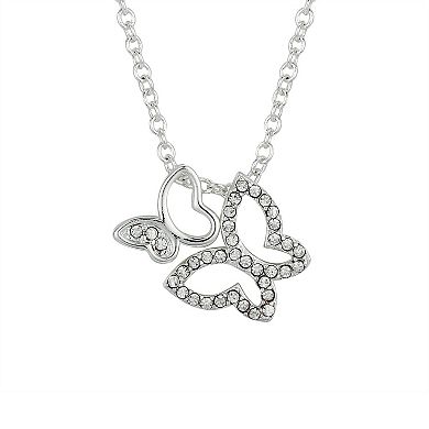 Brilliance Crystal Double Butterfly Necklace