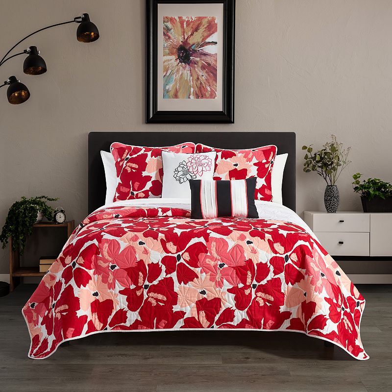 34095504 Chic Home Aster 9-Piece Quilt Set with Pillows, Pi sku 34095504