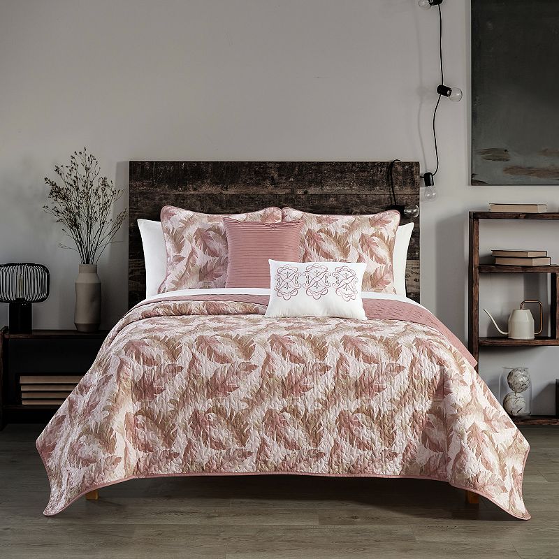 Chic Home Ipanema Quilt Set with Coordinating Pillows, Pink, King