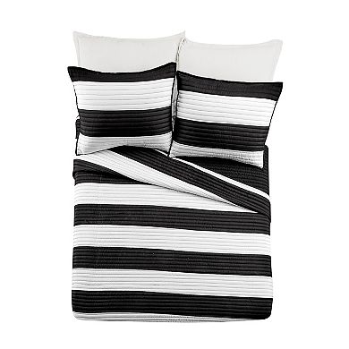 Urban Playground Lavelle Black White Quilt Set with Shams