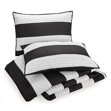 Urban Playground Lavelle Black White Quilt Set with Shams