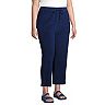 Plus Size Lands' End Pull-On Terry Wide-Leg Crop Pants