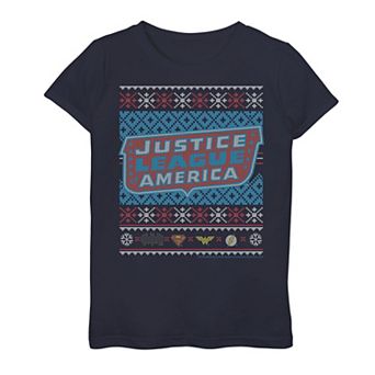 Girls 7-16 Justice League Logo Knit Style Graphic Tee