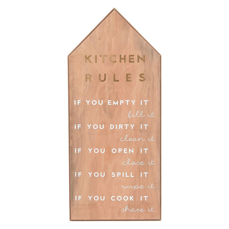 Prinz Kitchen Rules Plaque Wall Decor, Brown