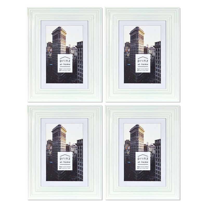 Prinz Matted 4 x 6 Midtown Picture Frames, White