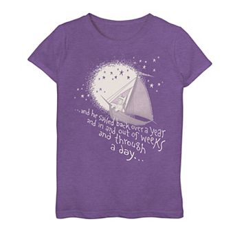 Girls 7-16 Where The Wild Things Are And He Sailed Graphic Tee