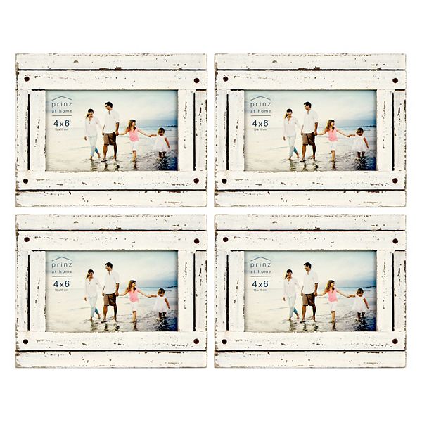 Prinz 4pack Off White Distressed 4" x 6" Homestead Picture Frames
