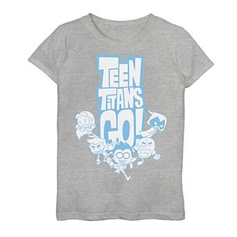 Girls 7-16 DC Comics Graphic Teen Titans Go! Group Shot Blue Outline Graphic Tee