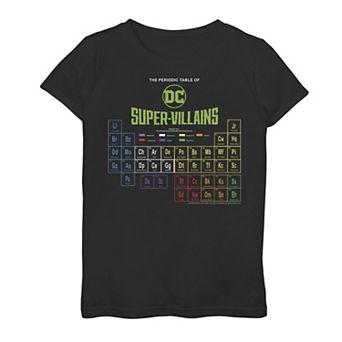 Girls 7-16 DC Comics Super-Villains Periodic Table Graphic Tee
