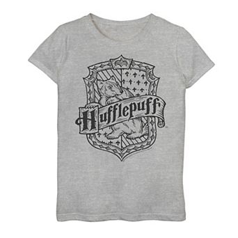 Girls 7-16 Harry Potter Hufflepuff Dark Detailed Crest Graphic Tee