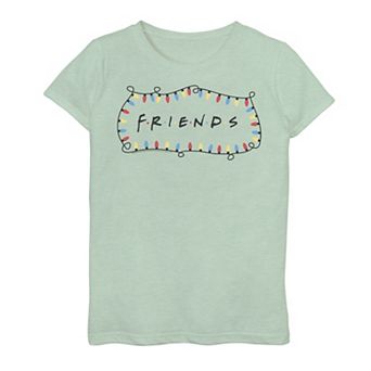 Girls 7-16 Friends Christmas Lights Logo Surround Graphic Tee